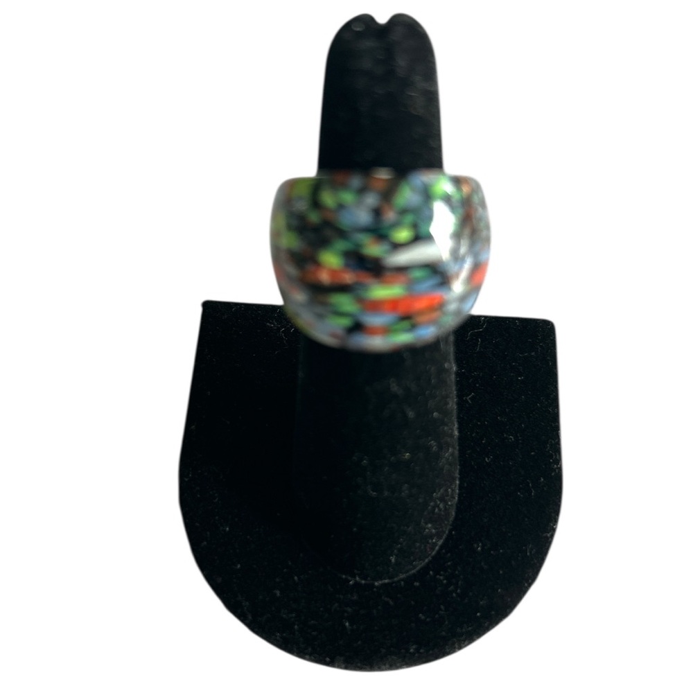 Murano Mosaic Confetti Glass Ring